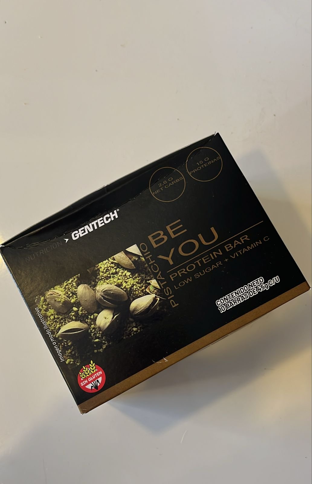 Barra Proteica Be You – Pistacho 45 g (Gentech) x 10 - Imagen 2