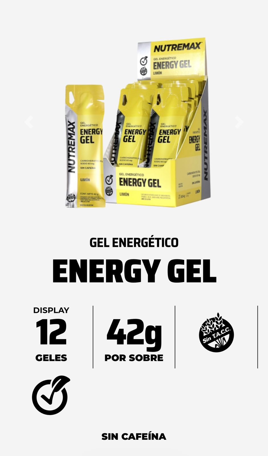 Nutremax Energy Gel - Caja x 12 unidades - Imagen 4
