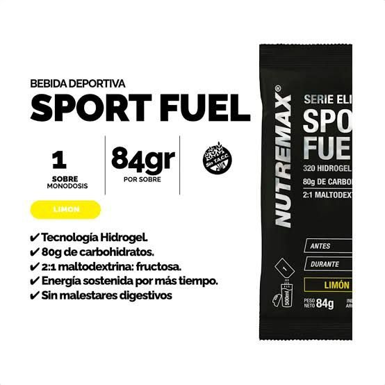 Sport Fuel Nutremax Hidrogel Bebida Energética – Caja 10 Sobres x 84 g - Imagen 3